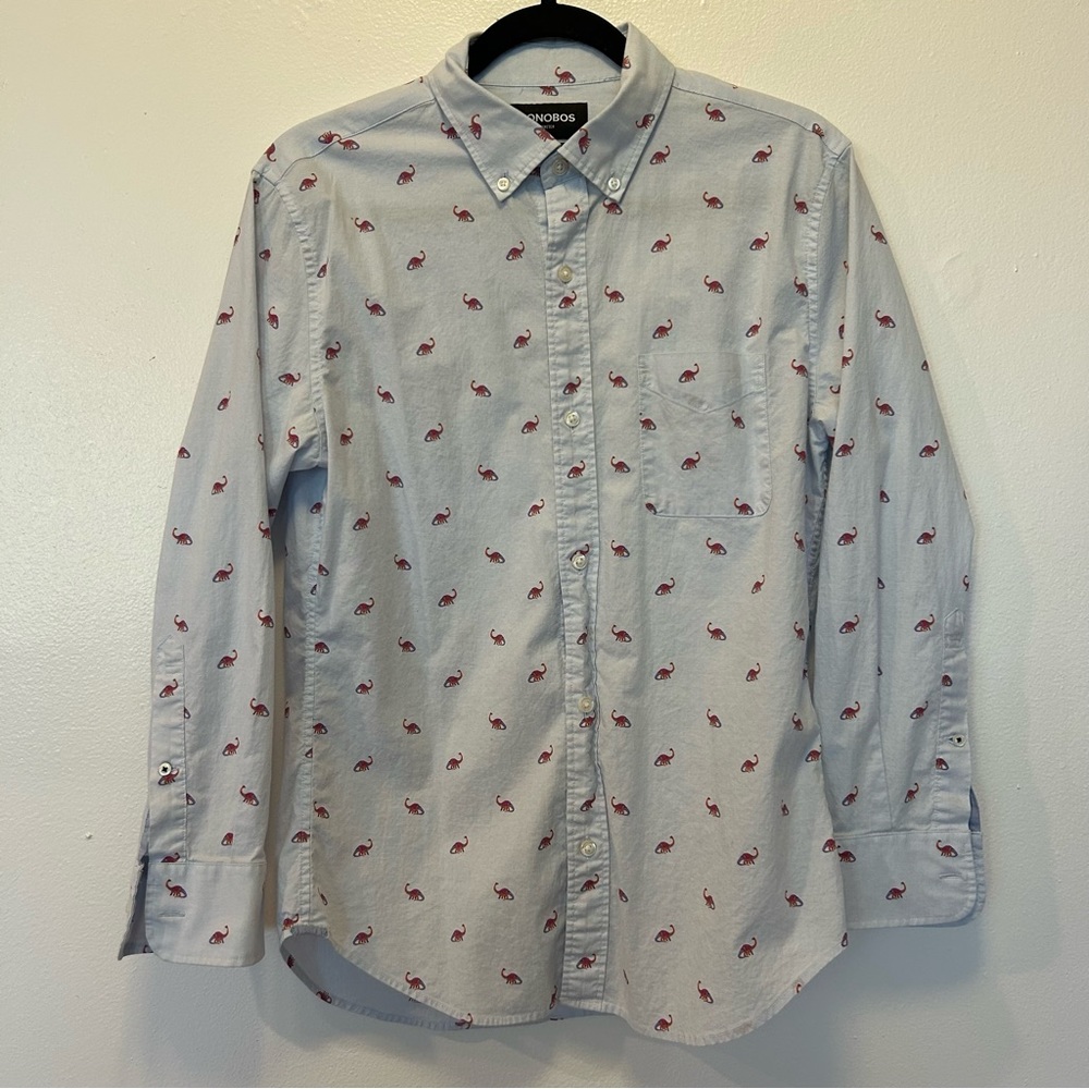Bonobos dinosaur! button down shirt small